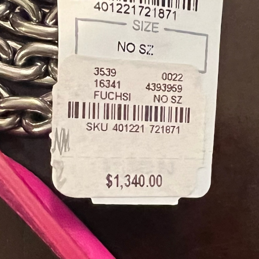 NWT OFF WHITE Made in Italy evening bag, fuchsia - Picture 2 of 5